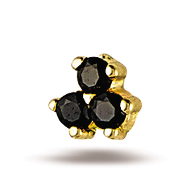 3 (2mm) Stone Cluster,pearl Top