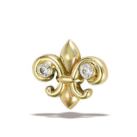 Fleur De Lis & 2-1.25mm Bezel Set Stones Top