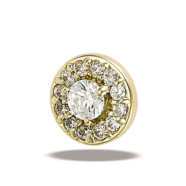 Halo, 2.5mm W/12 1mm Stones,5.75mm,pearl Center Top