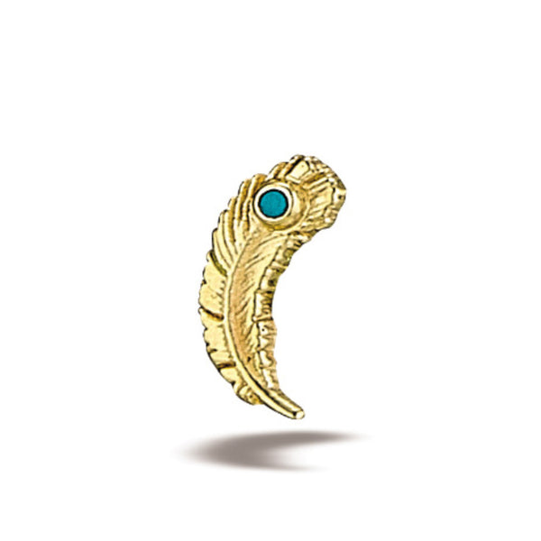 Feather W/1.25mm Stone (10mmx3.5mm), Pearl Top