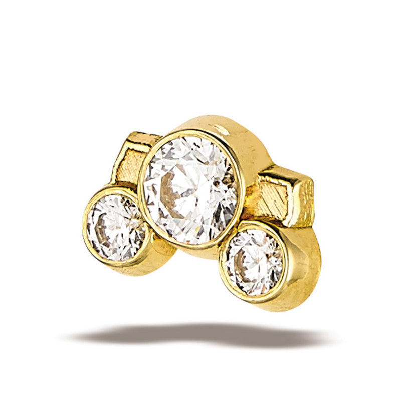The "Future" Cluster, 4mm Center, 2-2.5mm Accent Stones With 2 Petals Top