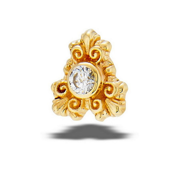 Triangle Elegance-(filigree Triangle 2mm Stone) 6.3mm X5.6mm Top