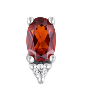 Desden- Garnet & CZ Threadless End WG