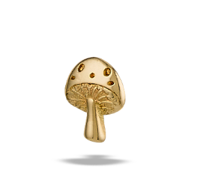 Mushroom (7.7mm X 4.7mm) Black Rhodium Top
