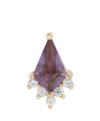 Noble - Amethyst + CZ - Threadless End YG